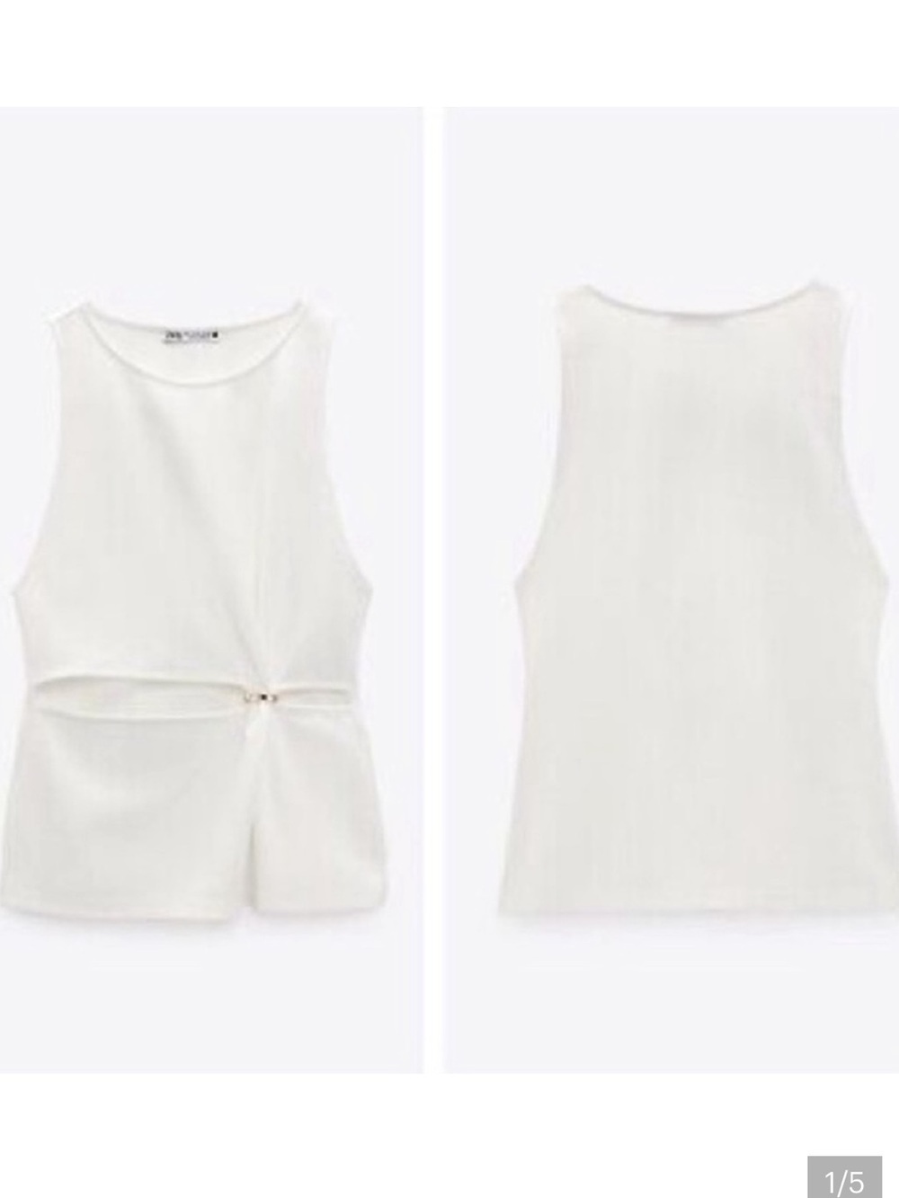 Zara Cut-Out Twist Front Tank Top White - Picture 10 of 13